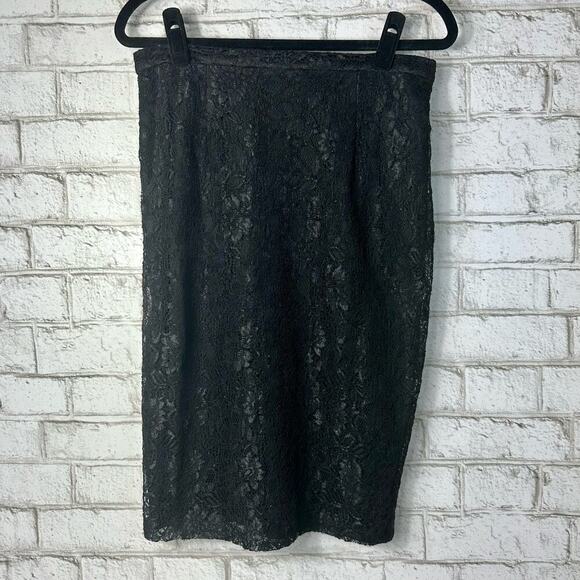 Xscape Skirt Lace Pencil Knee Length High Waist Party Cocktail New NWT Black 10 - Picture 8 of 8